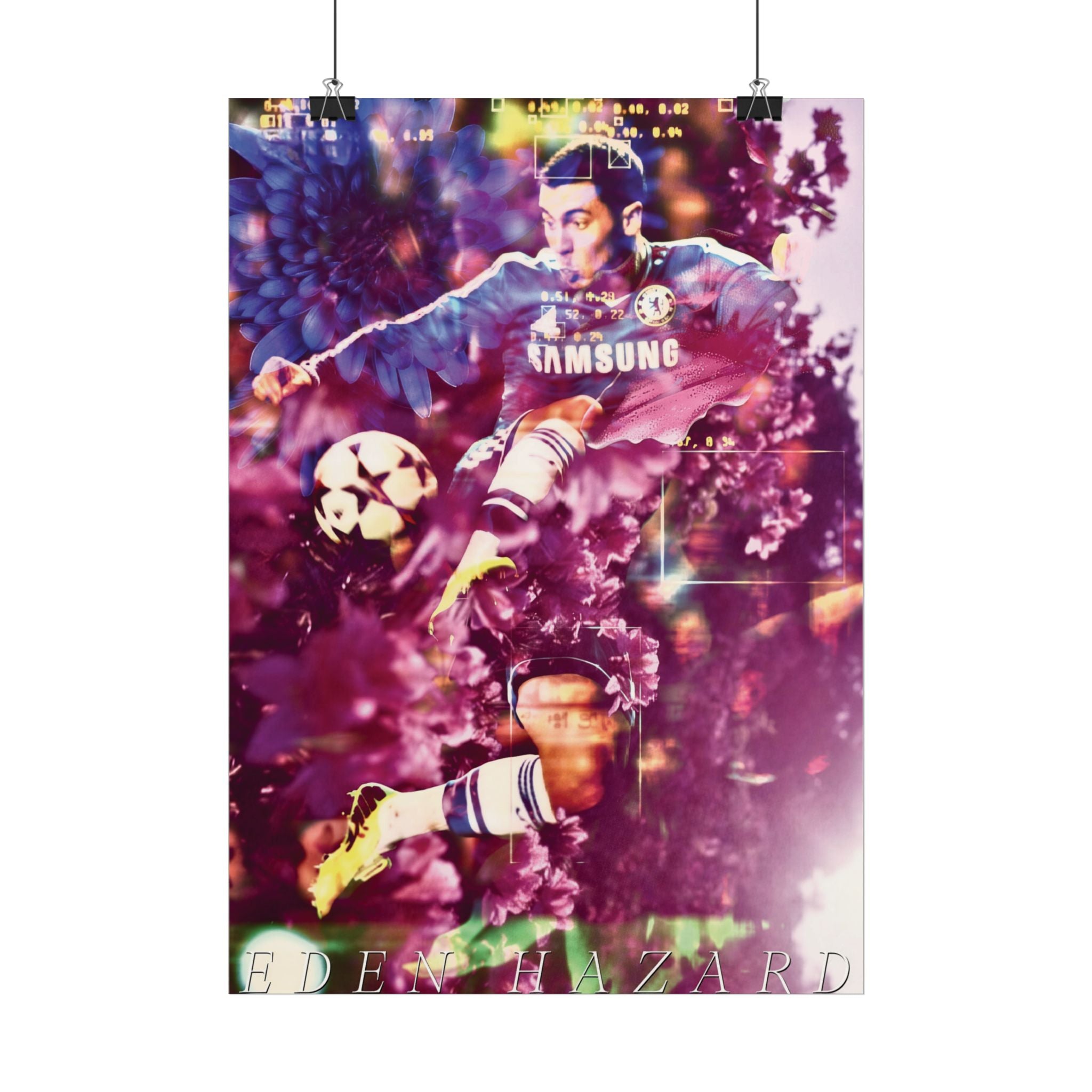 Eden Hazard Floral Poster
